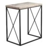 Metal X-Side Table With Wood Top, Large