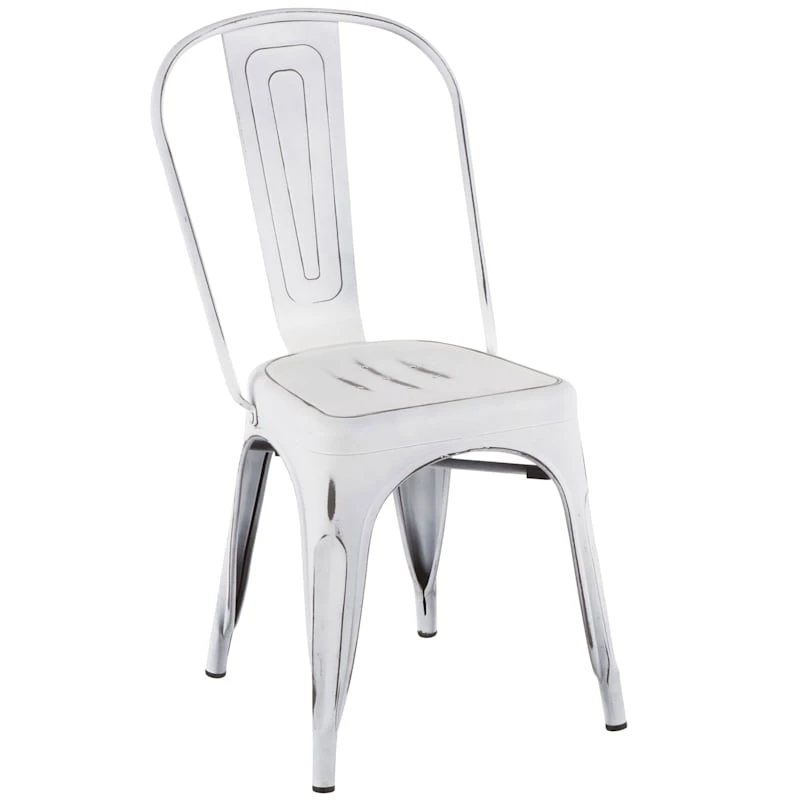 Oregon Vintage White Metal Dining Chair 1 Oregon Vintage White Metal Dining Chair