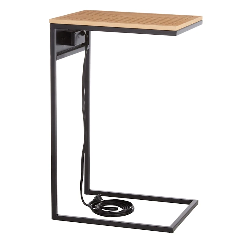 Parquet Wood USB C Table 2 Parquet Wood USB C Table - Image 2