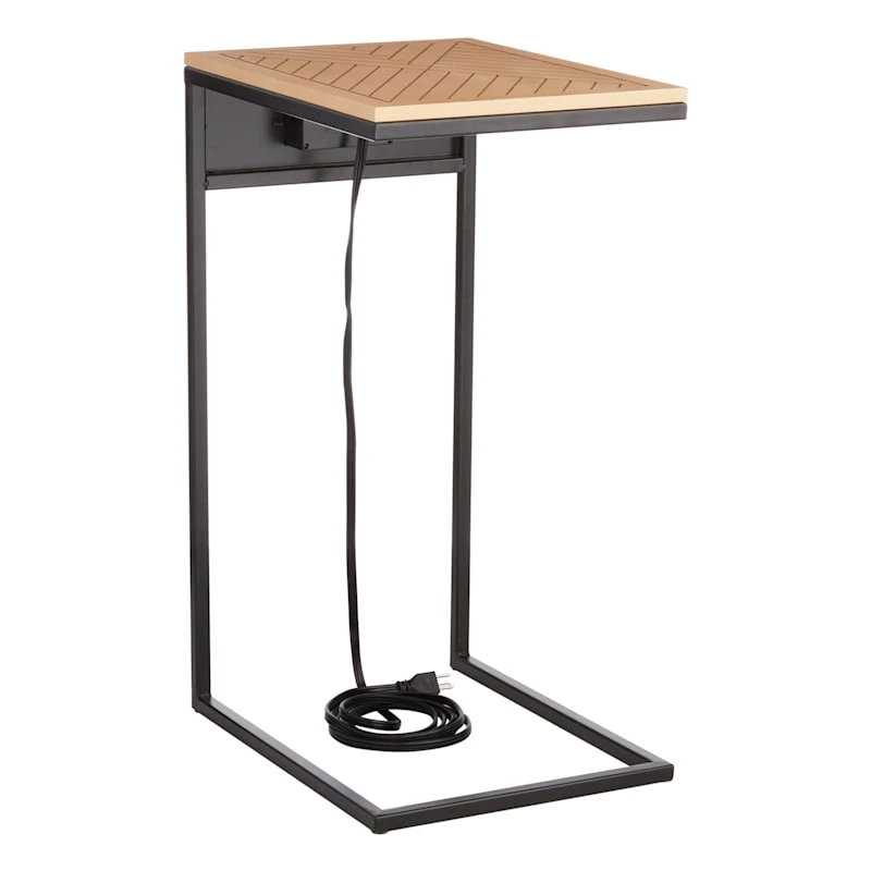 Parquet Wood USB C Table 1 Parquet Wood USB C Table