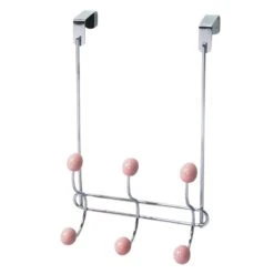 Pink Wire & Jasmine Chrome Over The Door Hanger