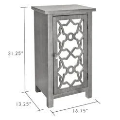 Providence 1-Door Mirrored Silver Cabinet -Furniture Store providence 1 door mirrored silver cabinet 4
