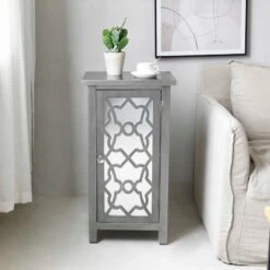 Providence 1-Door Mirrored Silver Cabinet -Furniture Store providence 1 door mirrored silver cabinet 6