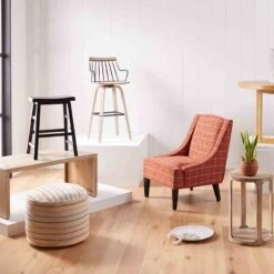 Providence Black Saddle Counter Stool, 24" -Furniture Store providence black saddle counter stool 24 5