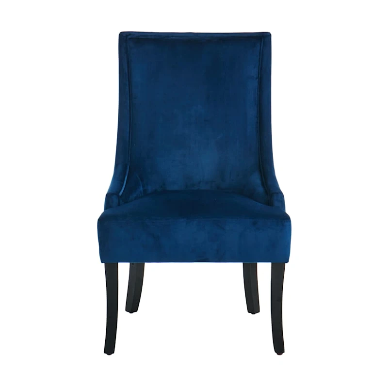 Providence Cassia Velvet Accent Chair, Navy Blue 2 Providence Cassia Velvet Accent Chair, Navy Blue - Image 2