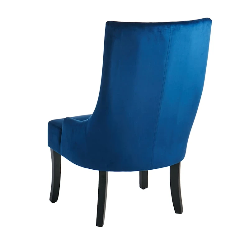 Providence Cassia Velvet Accent Chair, Navy Blue 3 Providence Cassia Velvet Accent Chair, Navy Blue - Image 3
