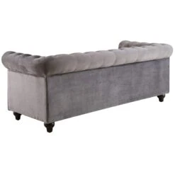 Providence Chesterfield Grey Velvet Tufted Sofa, 79" -Furniture Store providence chesterfield grey velvet tufted sofa 79 2