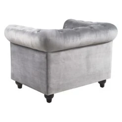 Providence Chesterfield Tufted Grey Velvet Rolled Armchair -Furniture Store providence chesterfield tufted grey velvet rolled armchair 2