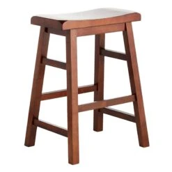 Providence Dark Walnut Saddle Stool, 24"