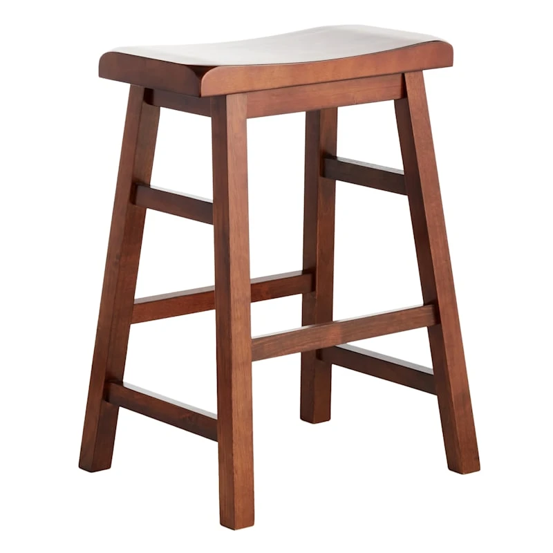 Providence Dark Walnut Saddle Stool, 24" 1 Providence Dark Walnut Saddle Stool, 24"