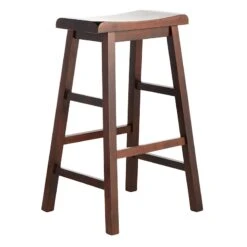 Providence Dark Walnut Saddle Stool, 29"