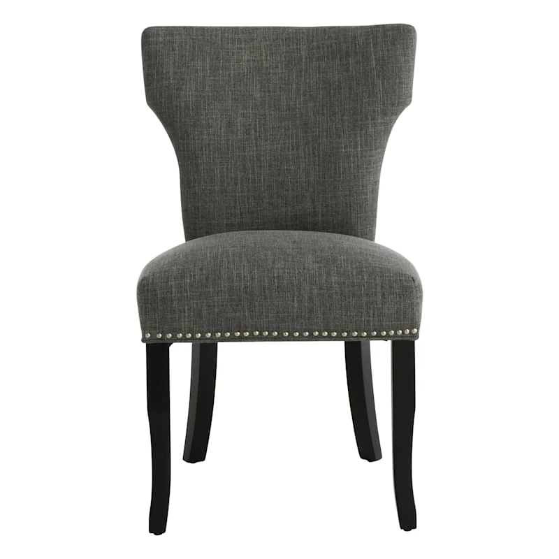 Providence Jhene II Studded Back Dining Chair, Grey 2 Providence Jhene II Studded Back Dining Chair, Grey - Image 2