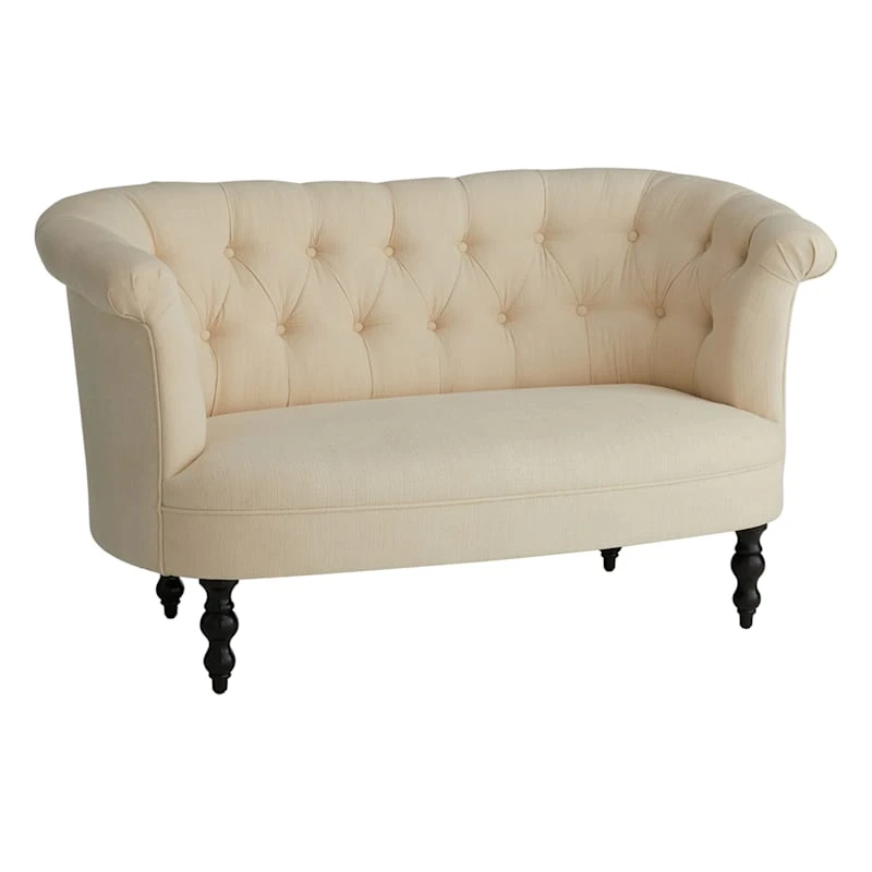 Providence Juliette Tufted Back Loveseat, Ivory 1 Providence Juliette Tufted Back Loveseat, Ivory