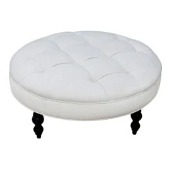 Providence Juliette Tufted Ottoman, Ivory