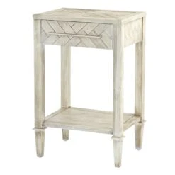 Providence Kate 1-Drawer 1-Shelf Parquet Wood Side Table -Furniture Store providence kate 1 drawer 1 shelf parquet wood side table 2