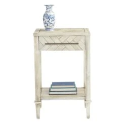 Providence Kate 1-Drawer 1-Shelf Parquet Wood Side Table -Furniture Store providence kate 1 drawer 1 shelf parquet wood side table 3