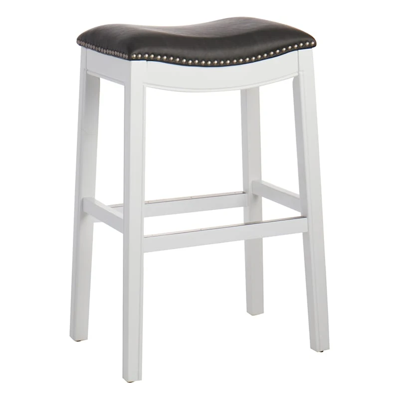 Providence Rylan Backless Barstool, White 1 Providence Rylan Backless Barstool, White