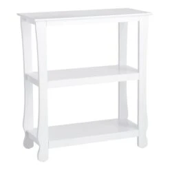 Providence Theodore White 3-Tier Thick Leg Bookshelf, 29"