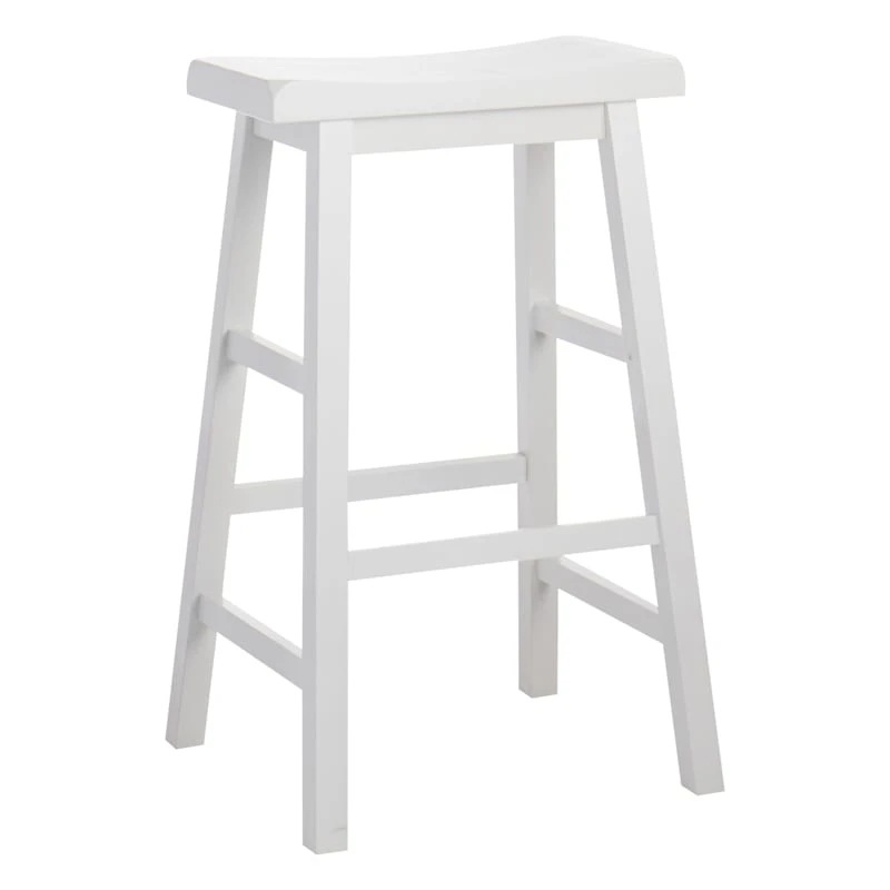 Providence White Saddle Backless Barstool, 29" 1 Providence White Saddle Backless Barstool, 29"
