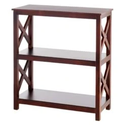 Providence Xavier 3-Tier Brown Bookshelf, 29" -Furniture Store providence xavier 3 tier brown bookshelf 29 2