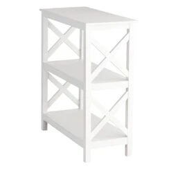 Providence Xavier White 3-Tier Bookshelf, 29" -Furniture Store providence xavier white 3 tier bookshelf 29 2