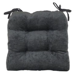 Reese Chenille Grey Chair Pad