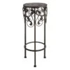 Round Wood Top With Scroll Metal Plant Stand, Small