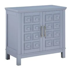 Sadie 2-Drawer Geometric Cabinet, Grey
