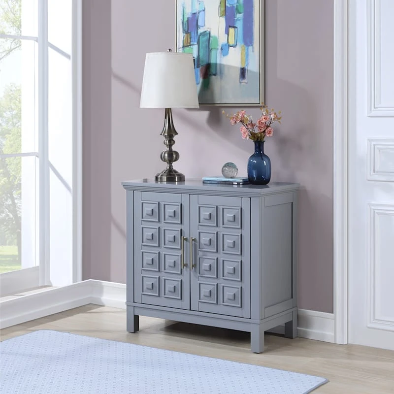 Sadie 2-Drawer Geometric Cabinet, Grey 8 Sadie 2-Drawer Geometric Cabinet, Grey - Image 8