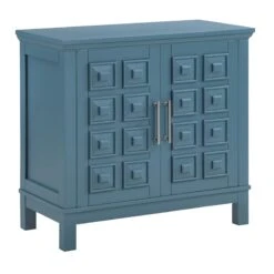 Sadie 2-Drawer Geometric Cabinet, Turquoise