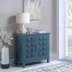 Sadie 2-Drawer Geometric Cabinet, Turquoise -Furniture Store sadie 2 drawer geometric cabinet turquoise 6