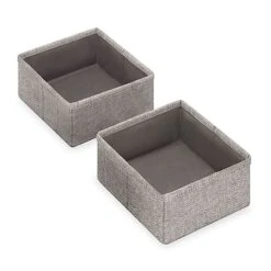 Set Of 4 Fabric Drawer Organizers, Black Herringbone -Furniture Store set of 4 fabric drawer organizers black herringbone 3