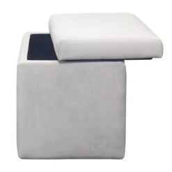 Stuart Square Storage Ottoman, Grey -Furniture Store stuart square storage ottoman grey 3