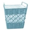 Tapered Rope Laundry Hamper Blue, Medium