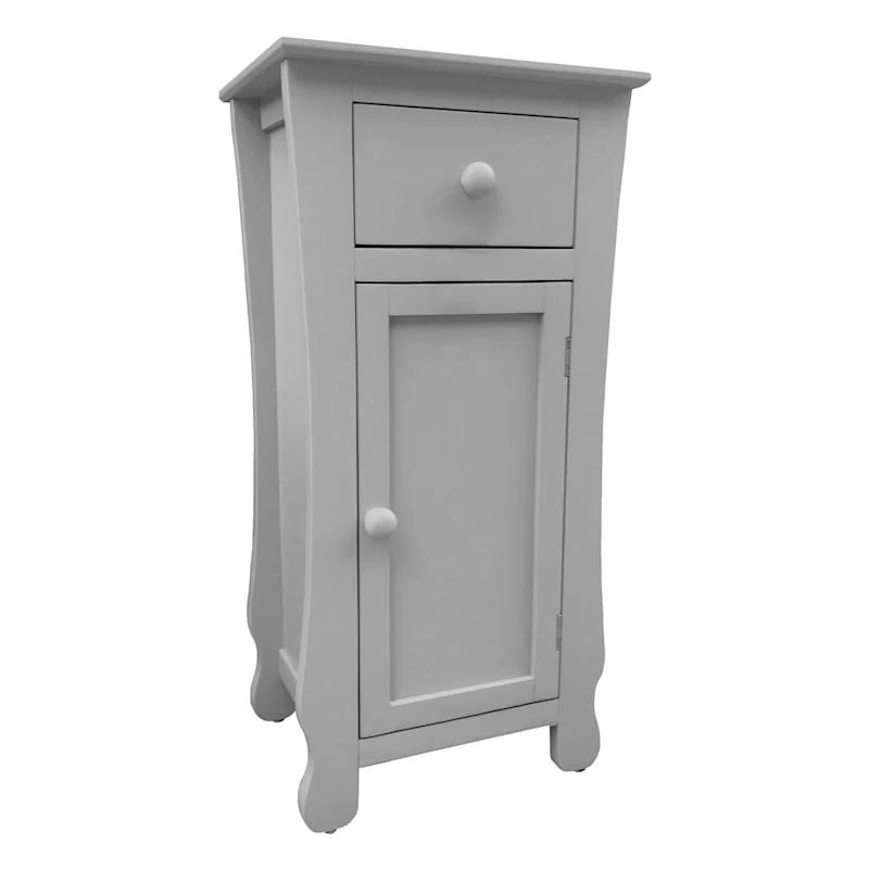 Theodore Grey 1-Drawer Cabinet End Table, 29" 1 Theodore Grey 1-Drawer Cabinet End Table, 29"