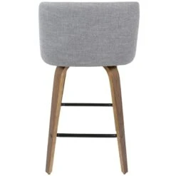 Toriano Walnut & Grey Counter Stool, 26" -Furniture Store toriano walnut grey counter stool 26 4