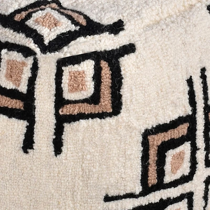 Tracey Boyd Tile Tufted Pouf, Cream 3 Tracey Boyd Tile Tufted Pouf, Cream - Image 3