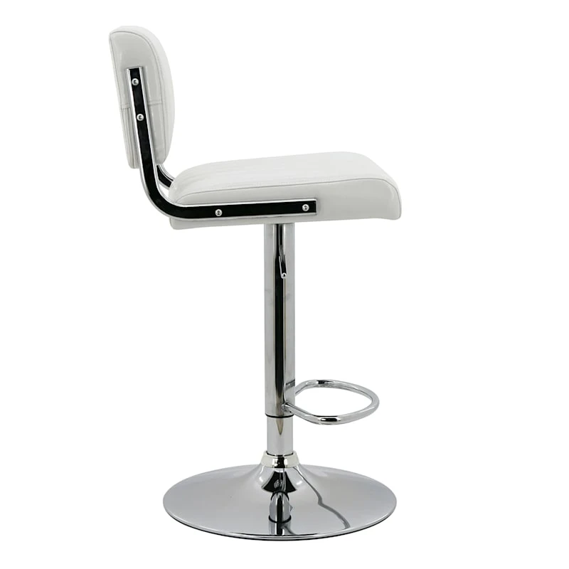 Warren Adjustable Barstool, White 2 Warren Adjustable Barstool, White - Image 2