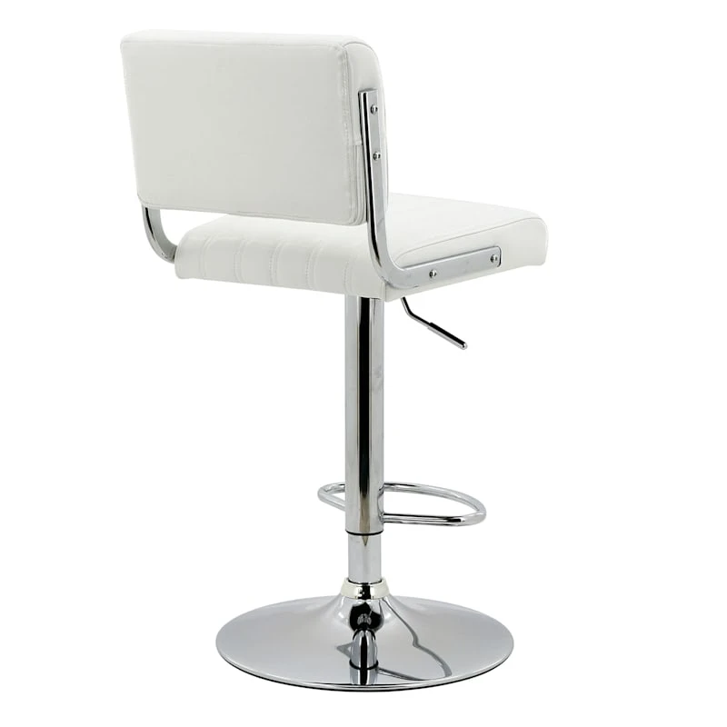 Warren Adjustable Barstool, White 3 Warren Adjustable Barstool, White - Image 3