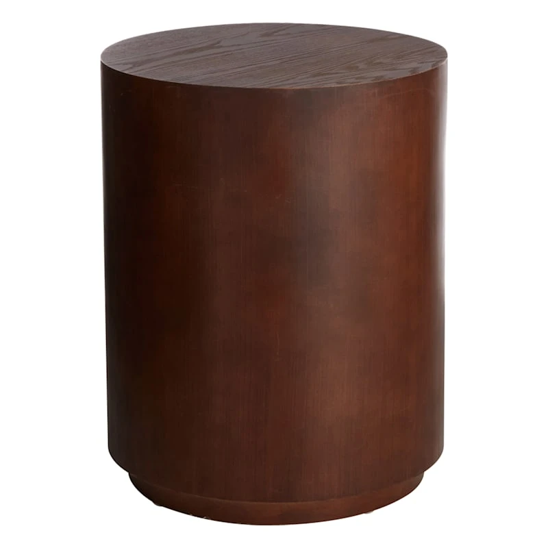 Winslow Round Wooden End Table, Brown 1 Winslow Round Wooden End Table, Brown