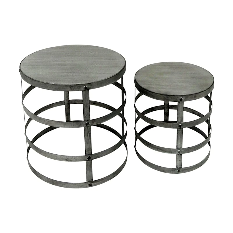 Wood Top Plant Stand With Metal Base, Large 1 Wood Top Plant Stand With Metal Base, Large