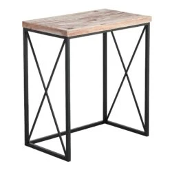 Wood Top With Black Cross Metal Table, Medium 8 Wood Top With Black Cross Metal Table, Medium -Furniture Store wood top with black cross metal table medium 2
