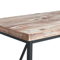 Wood Top With Black Cross Metal Table, Medium 10 Wood Top With Black Cross Metal Table, Medium -Furniture Store wood top with black cross metal table medium 4